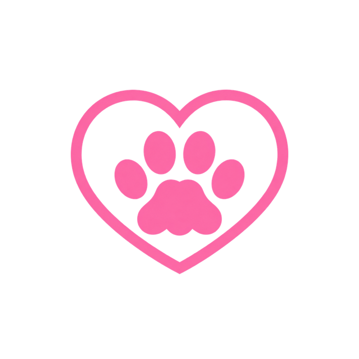 ハートのわくの猫の肉球のイラスト（透過PNG）