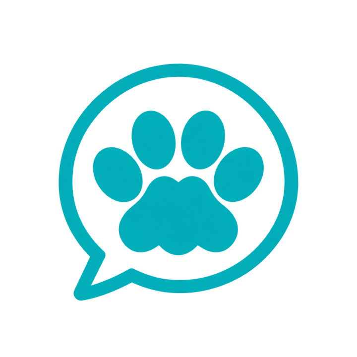 ふきだしの猫の肉球マークのイラスト（透過PNG）