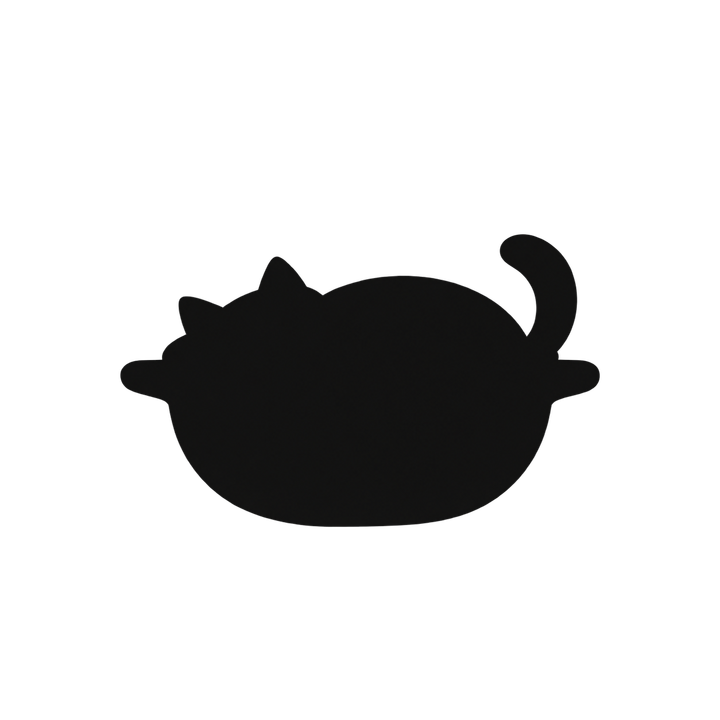 猫鍋のシルエットのイラスト（透過PNG）