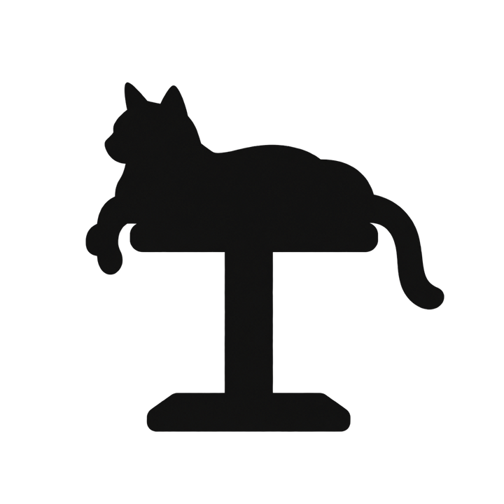 キャットタワーと猫のシルエットのイラスト（透過PNG）