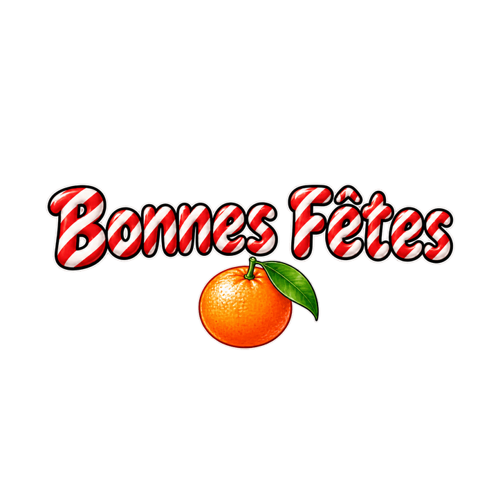Bonnes Fêtes en sucre d’orge – clipart de Noël PNG transparent