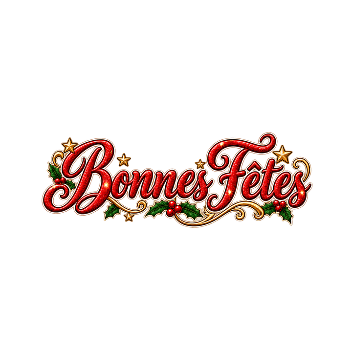 Bonnes Fêtes rouge à paillettes – clipart de Noël PNG transparent