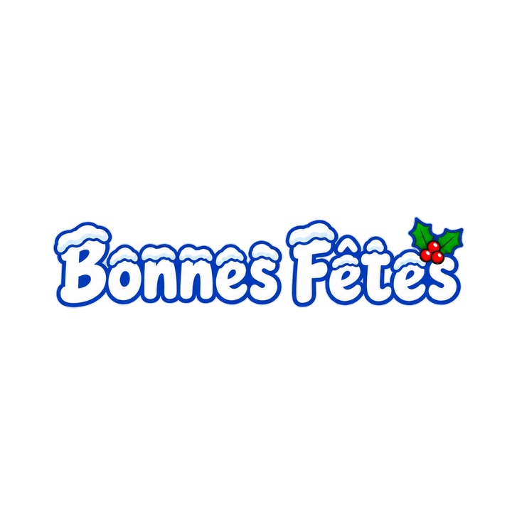 Bonnes Fêtes sous la neige – clipart de Noël PNG transparent