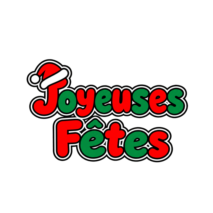 Joyeuses Fêtes au bonnet de Noël – clipart de Noël PNG transparent