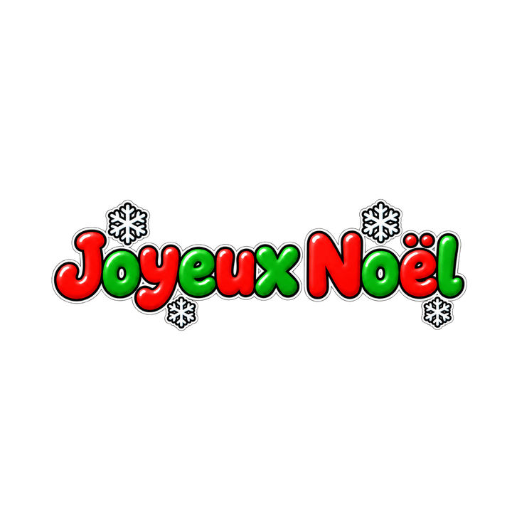 Joyeux Noël aux flocons – clipart de Noël PNG transparent