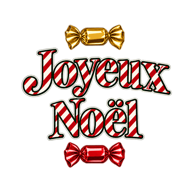 Joyeux Noël en sucre d’orge – clipart de Noël PNG transparent