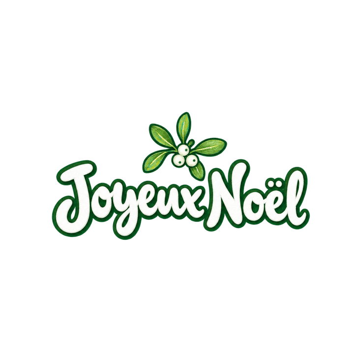 Joyeux Noël blanc au gui – clipart de Noël PNG transparent
