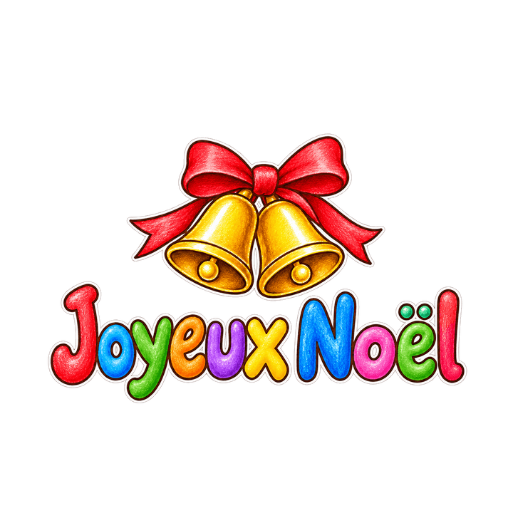 Joyeux Noël multicolore – clipart de Noël PNG transparent