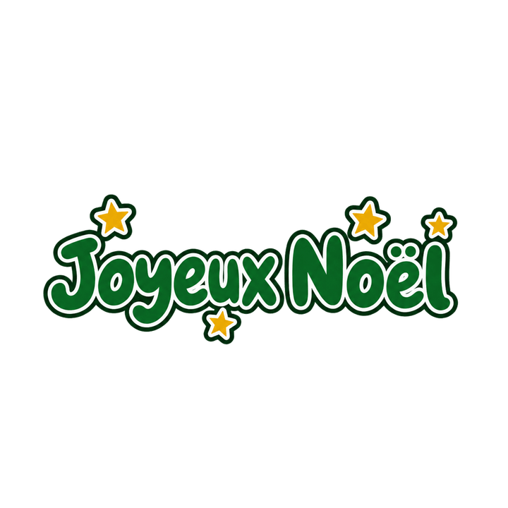 Joyeux Noël vert aux étoiles – clipart de Noël PNG transparent