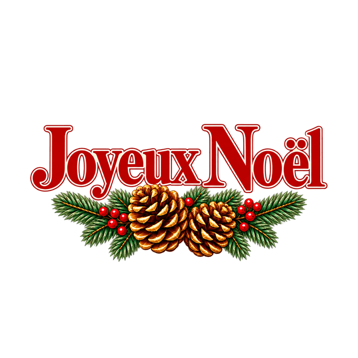 Joyeux Noël et pommes de pin – clipart de Noël PNG transparent