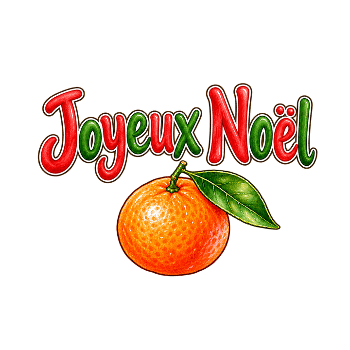 Joyeux Noël à la clémentine – clipart de Noël PNG transparent