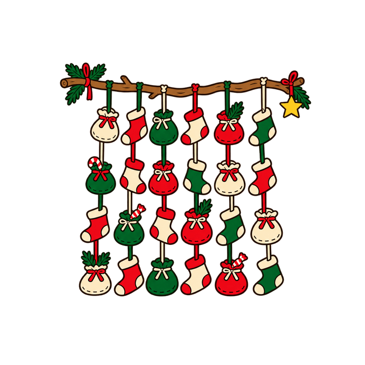 Calendrier de l’Avent en tissu – clipart de Noël PNG transparent