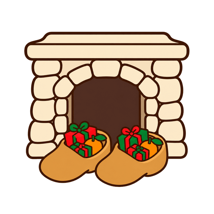 Sabots devant la cheminée – clipart de Noël PNG transparent