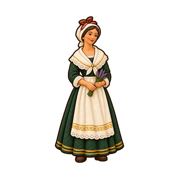Santon de la Provençale – clipart de Noël PNG transparent