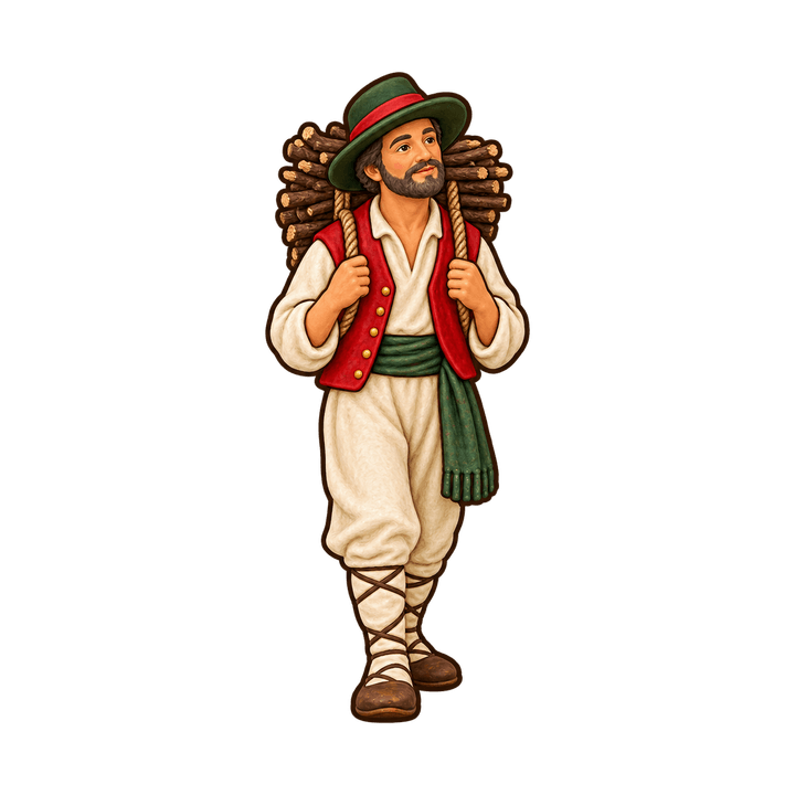 Santon du porteur de fagots – clipart de Noël PNG transparent