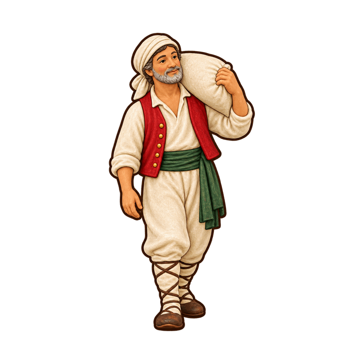 Santon du meunier – clipart de Noël PNG transparent
