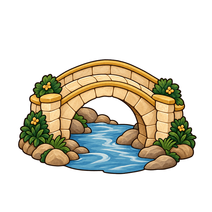 Pont de pierre de la crèche – clipart de Noël PNG transparent