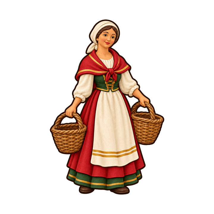 Santon de la vannière – clipart de Noël PNG transparent