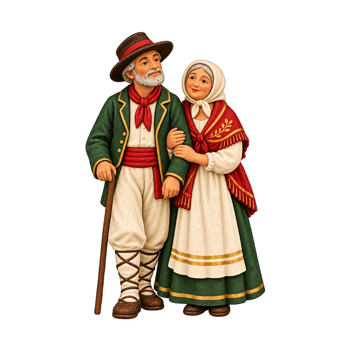 Santons du vieux et de la vieille – clipart de Noël PNG transparent