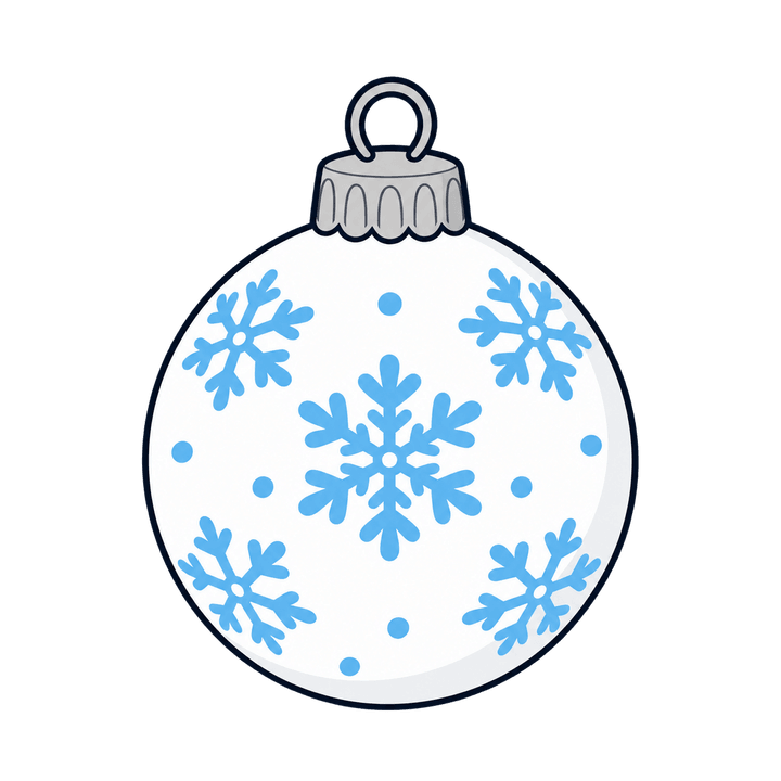 Boule de Noël aux flocons bleus – clipart de Noël PNG transparent