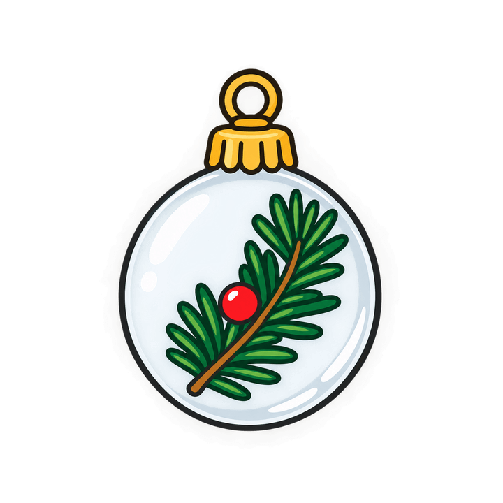 Boule de Noël transparente – clipart de Noël PNG transparent