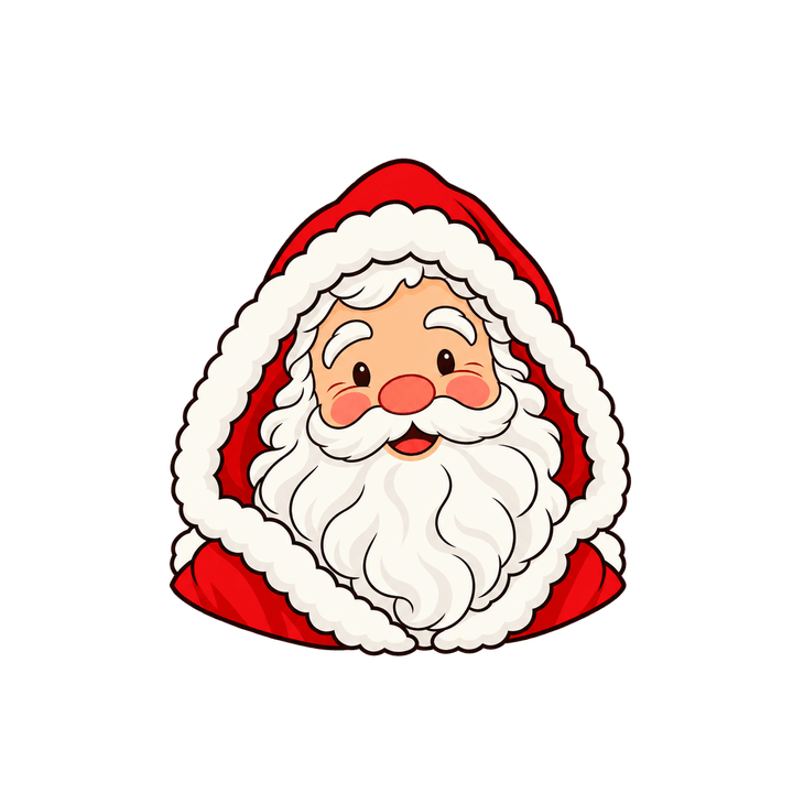 Tête de Père Noël à capuche – clipart de Noël PNG transparent