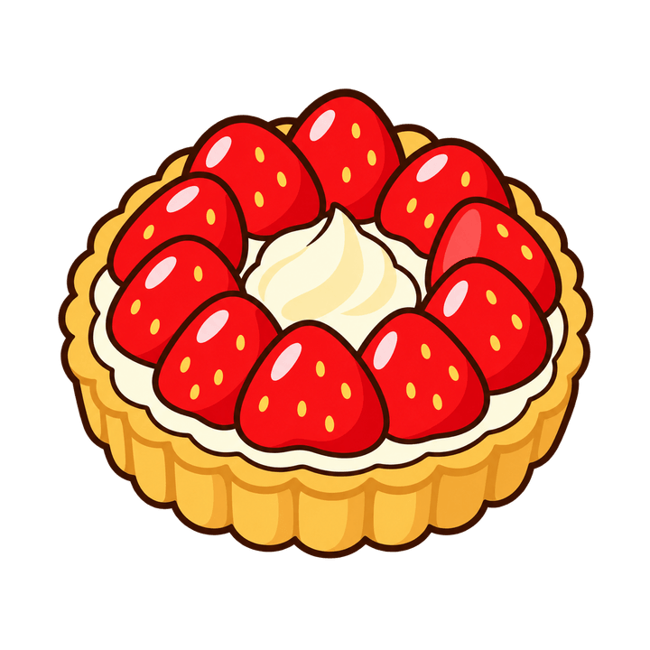 いちごのタルトのイラスト（クリスマス・透過PNG）