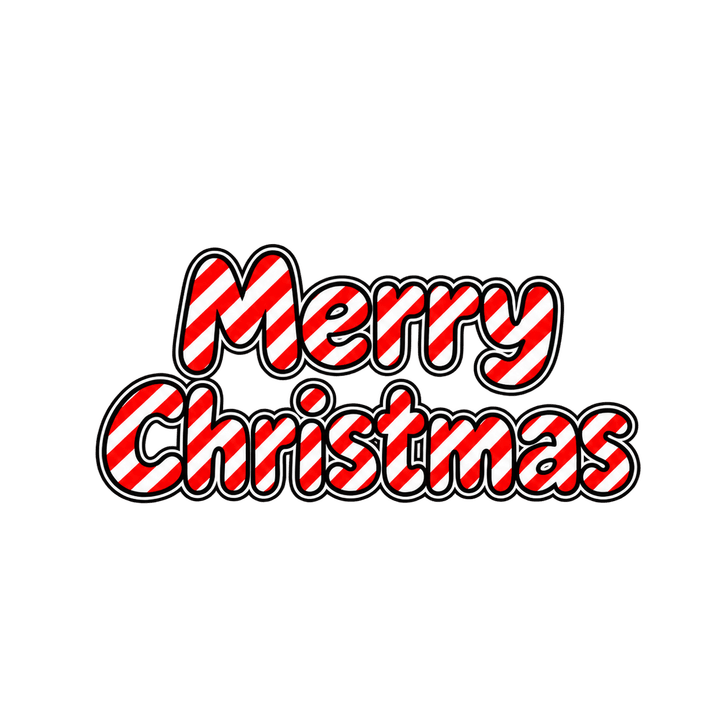 しましまのMerry Christmasのイラスト（クリスマス・透過PNG）