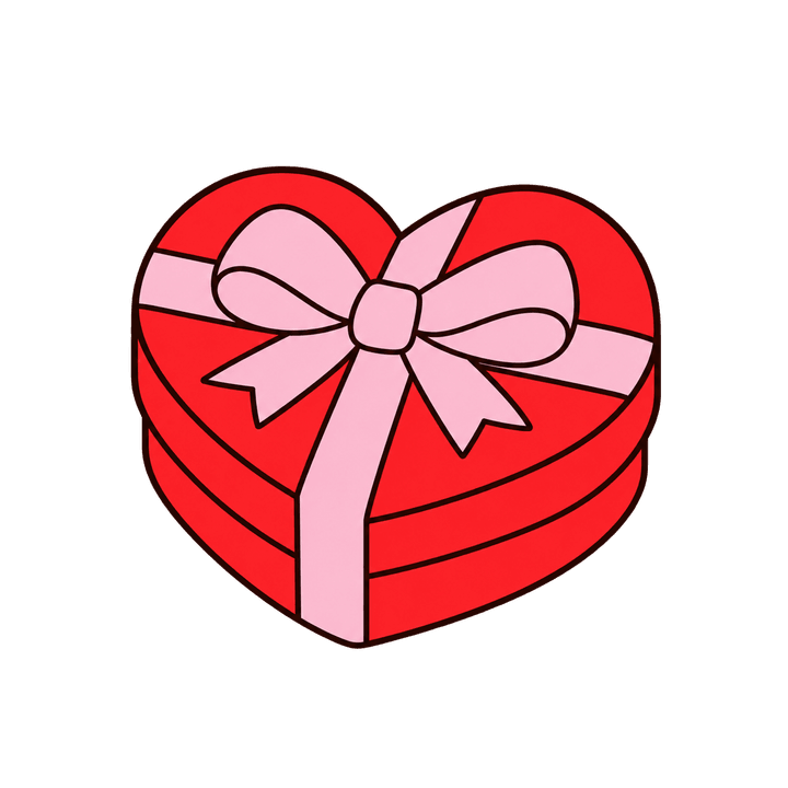 ハートのプレゼントのイラスト（クリスマス・透過PNG）
