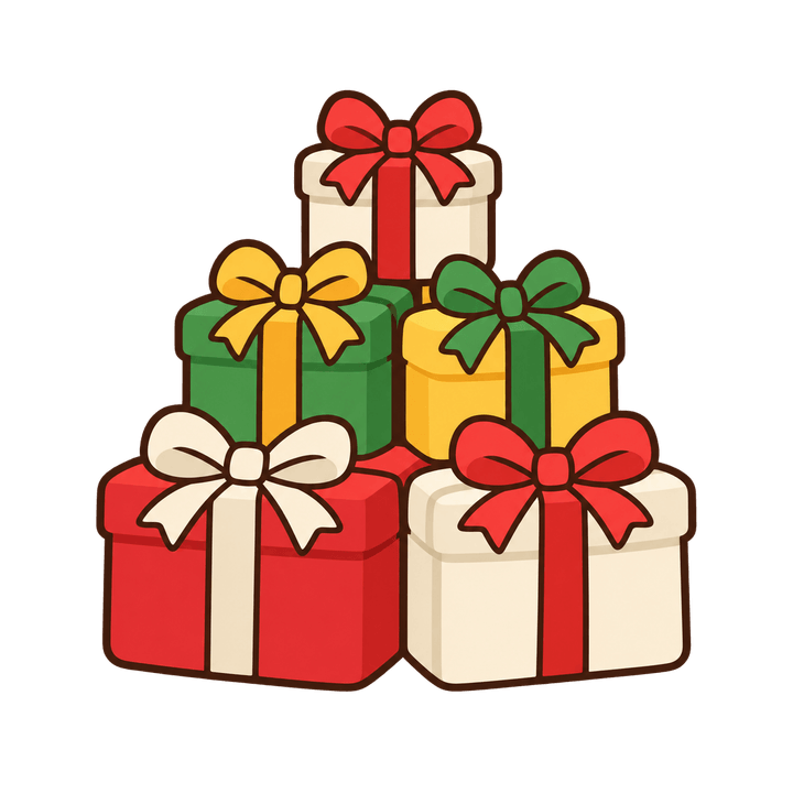 山づみのプレゼントのイラスト（クリスマス・透過PNG）