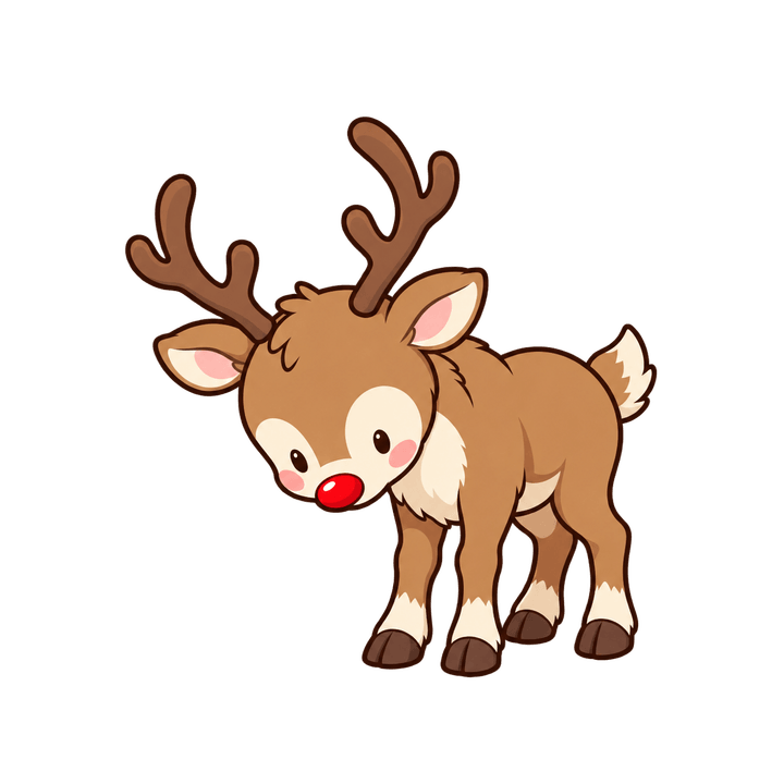 おじぎをするトナカイのイラスト（クリスマス・透過PNG）