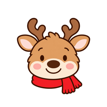 マフラーをしたトナカイの顔