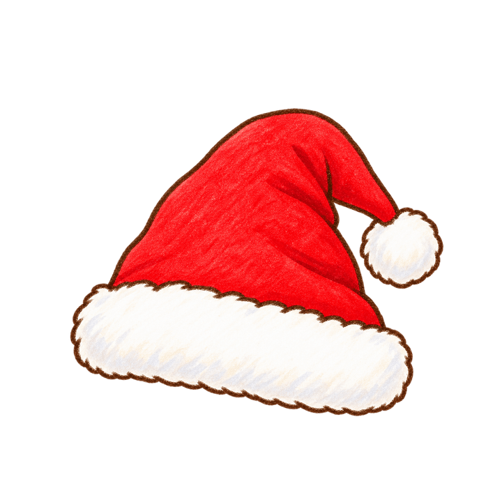 赤いサンタ帽子のイラスト（クリスマス・透過PNG）