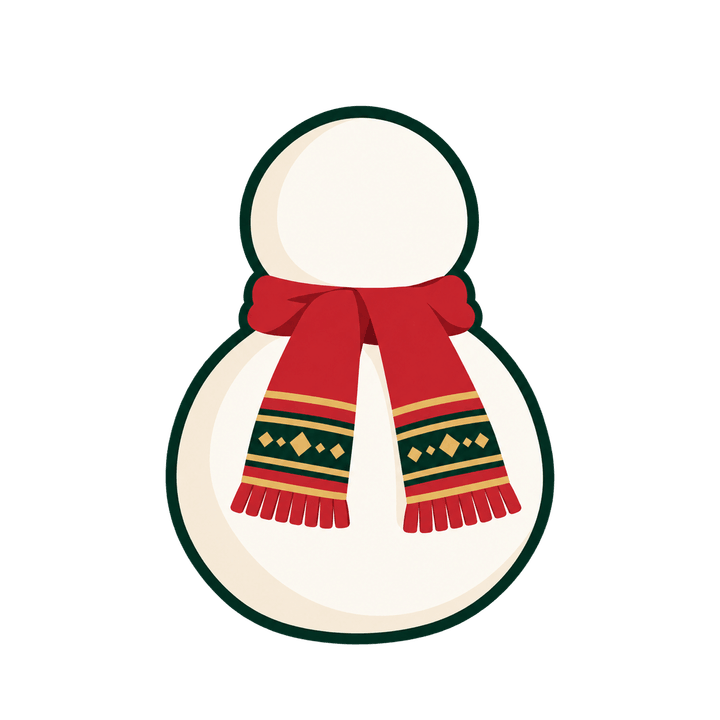 後ろ姿の雪だるまのイラスト（クリスマス・透過PNG）