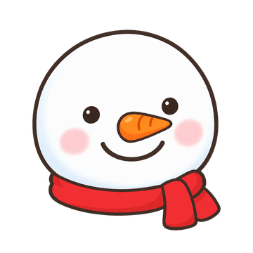 マフラーをした雪だるまの顔