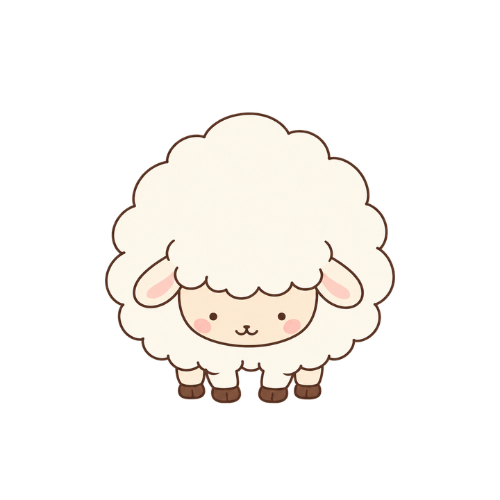おじぎするひつじのイラスト（ゆるい・透過PNG）