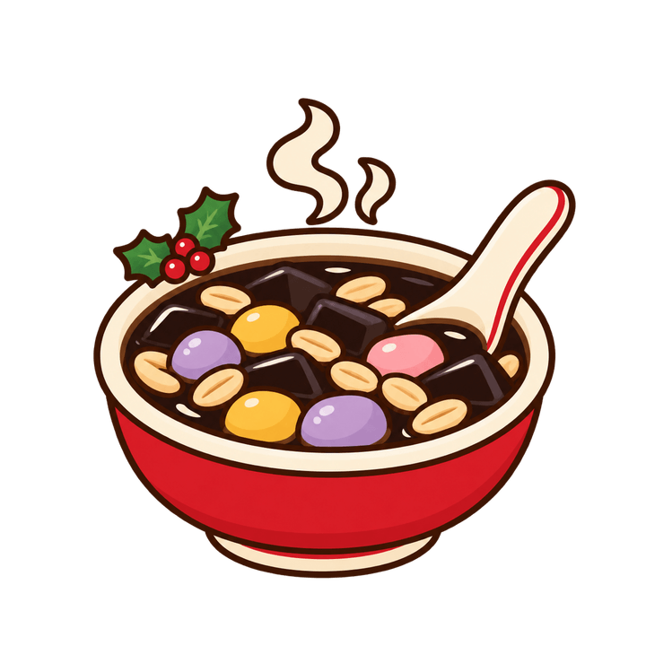 熱呼呼的燒仙草，聖誕節圖案（去背 PNG）
