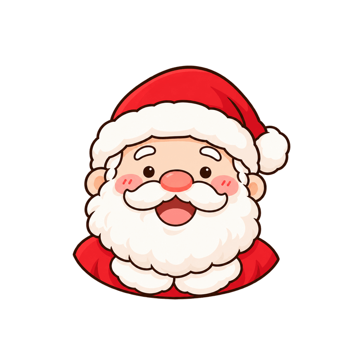 紅衣聖誕老公公頭像，聖誕節圖案（去背 PNG）