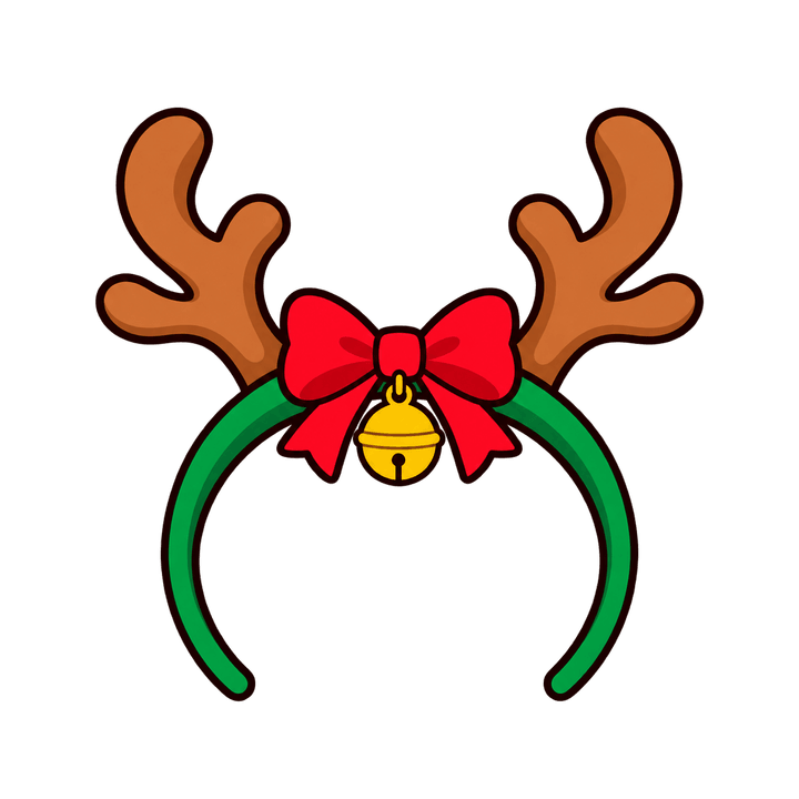 Diadema de reno con cascabel PNG sin fondo
