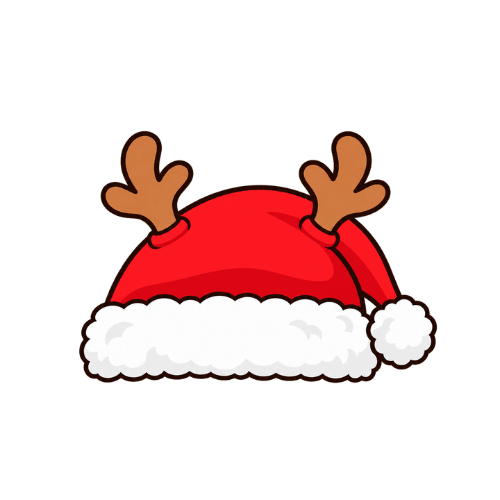 Gorro navideño con cuernos de reno PNG sin fondo