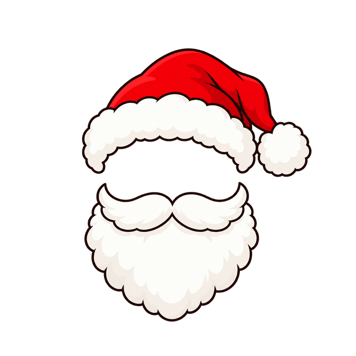 Gorro y barba de Papá Noel PNG sin fondo