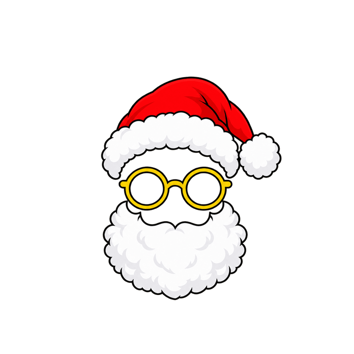 Gorro de Papá Noel con anteojos PNG sin fondo