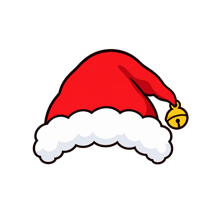 Gorro de Papá Noel con cascabel PNG sin fondo