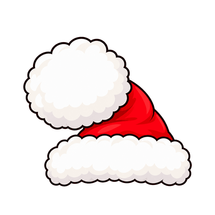 Gorro de Santa con pompón gigante PNG sin fondo