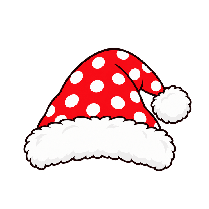 Gorro navideño de lunares PNG sin fondo