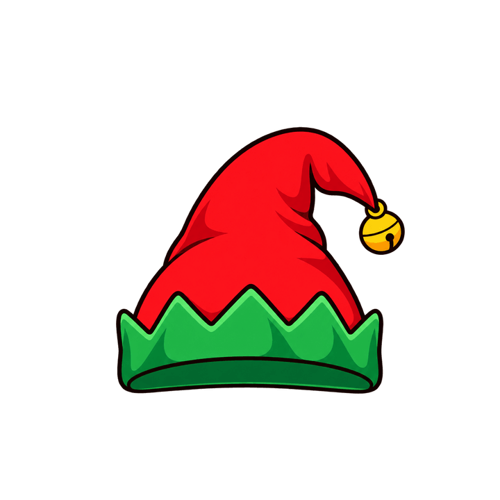 Gorro de duende rojo y verde PNG sin fondo