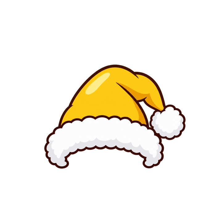 Gorro navideño dorado PNG sin fondo