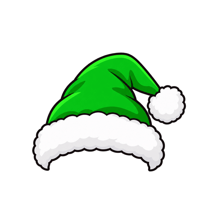 Gorro navideño verde PNG sin fondo