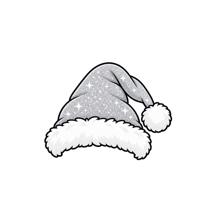 Gorro navideño plateado PNG sin fondo