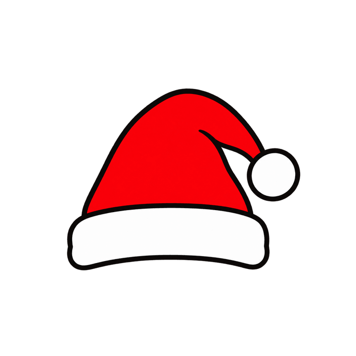 Gorro de Papá Noel de borde liso PNG sin fondo